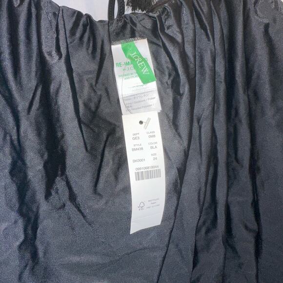 J. Crew Black Draped Blouson One Piece Swim Suit Bathing Size 24 NWT - Picture 4 of 4